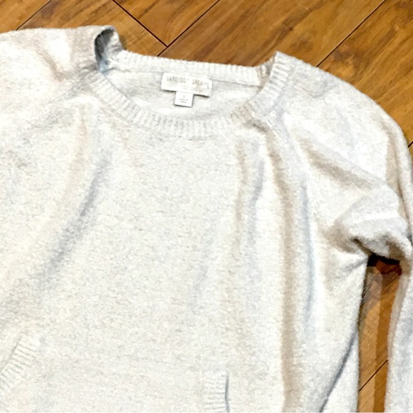 Barefoot dreams cozy chic Lite sweater kangaroo front pocket cozy cream … - Picture 3 of 6